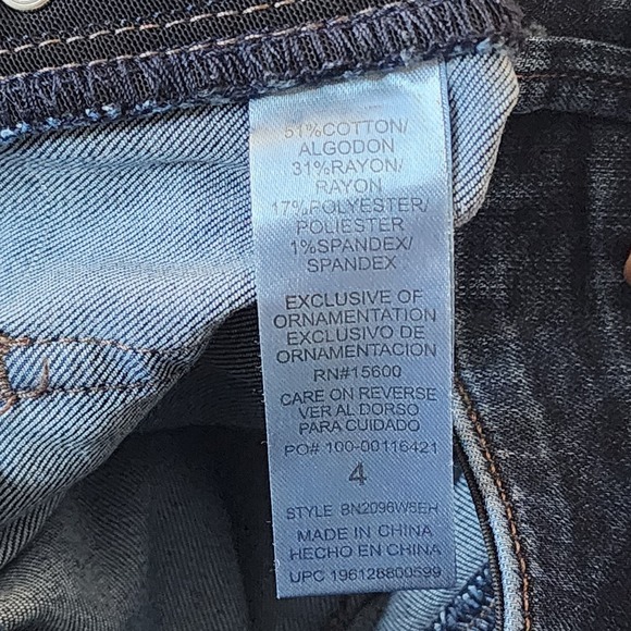 Democracy Jeans Womens Size 4 Ab Technology Blue Denim Cut Off Ankle Stretch - Picture 5 of 7